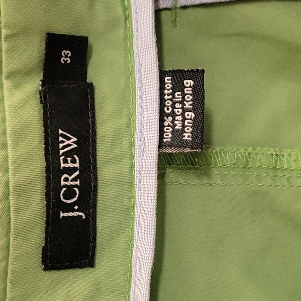 J. Crew Flat Front Shorts - Green - 33w - Picture 8 of 13